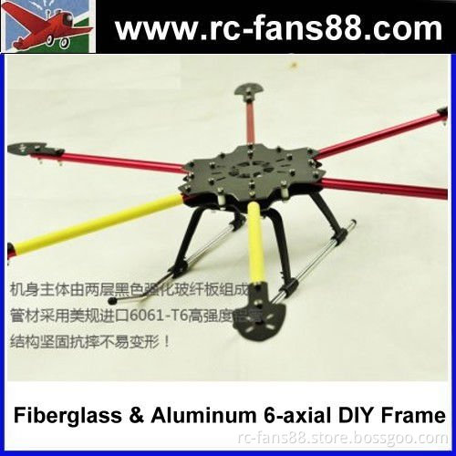 S600-6 Fiberglass & Aluminum 6 axial RC Quadcopter DIY Frame